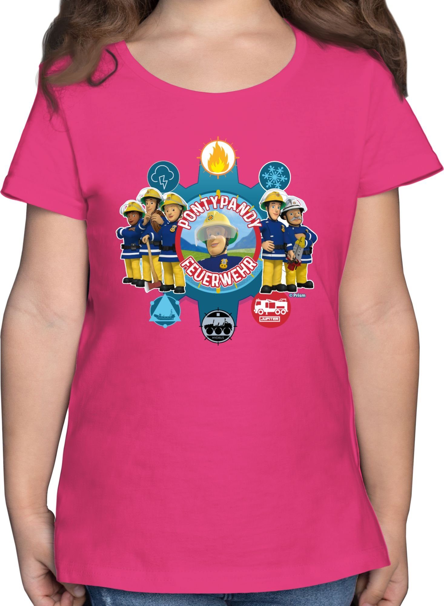 Shirtracer T-Shirt Pontypandy Feuerwehr Feuerwehrmann Sam Mädchen
