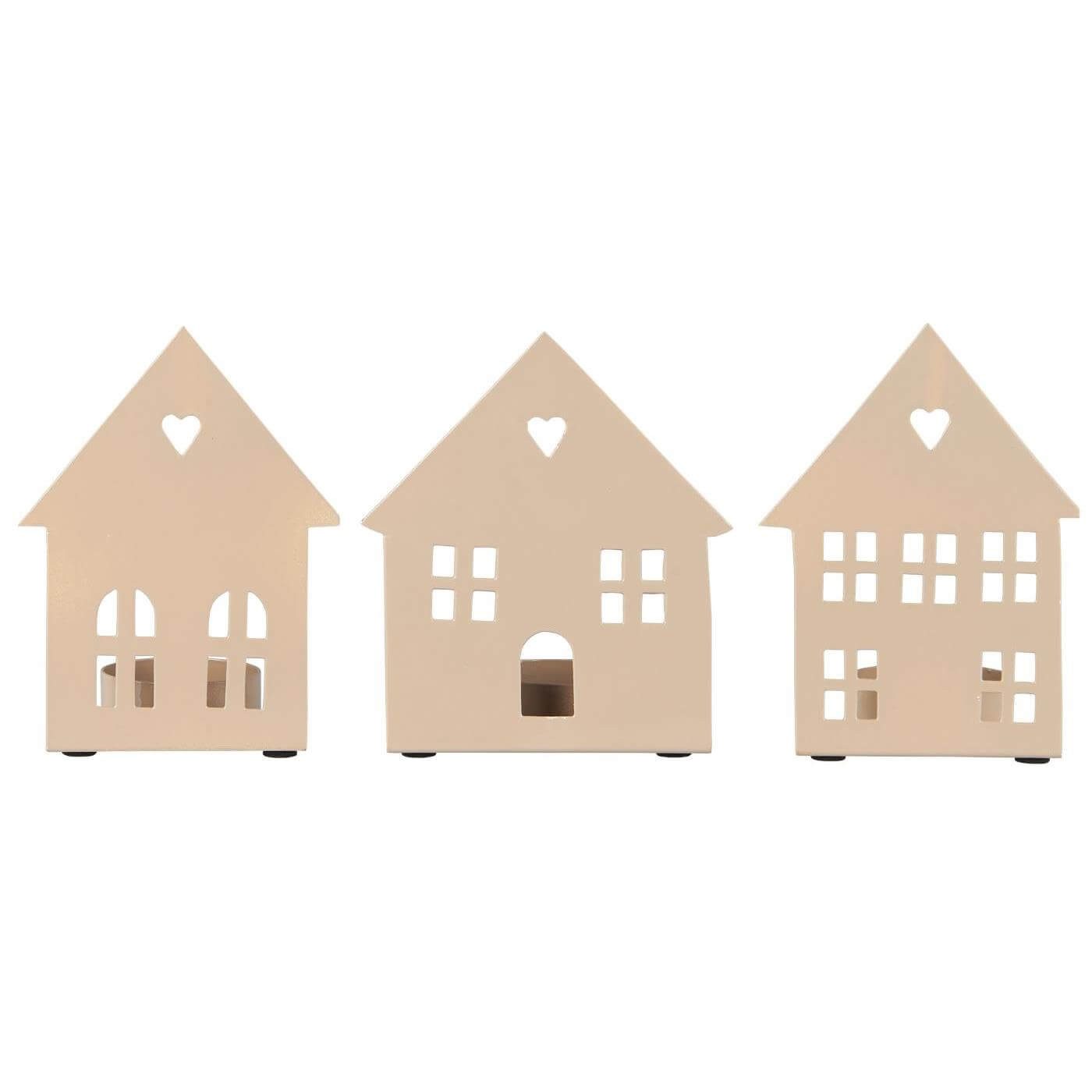 Ib Laursen Windlicht Stilvolle Настольные лампы für gemütliche Stimmung 3er Set Hausfassade (3er Set Teelichthaus)
