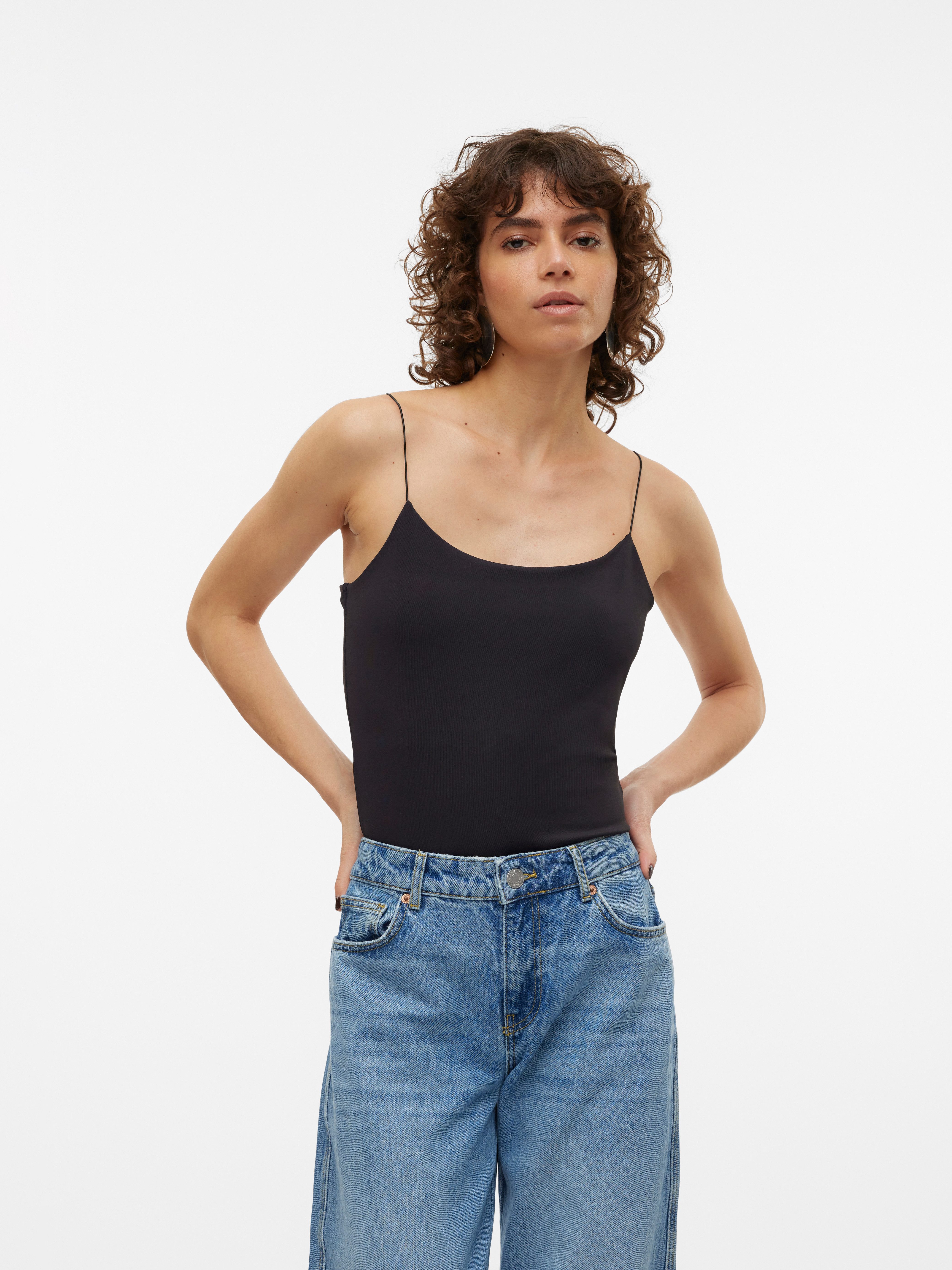 Vero Moda Spaghettitop VMMILLION SHORT SINGLET TOP JRS NOOS Materialmix günstig online kaufen