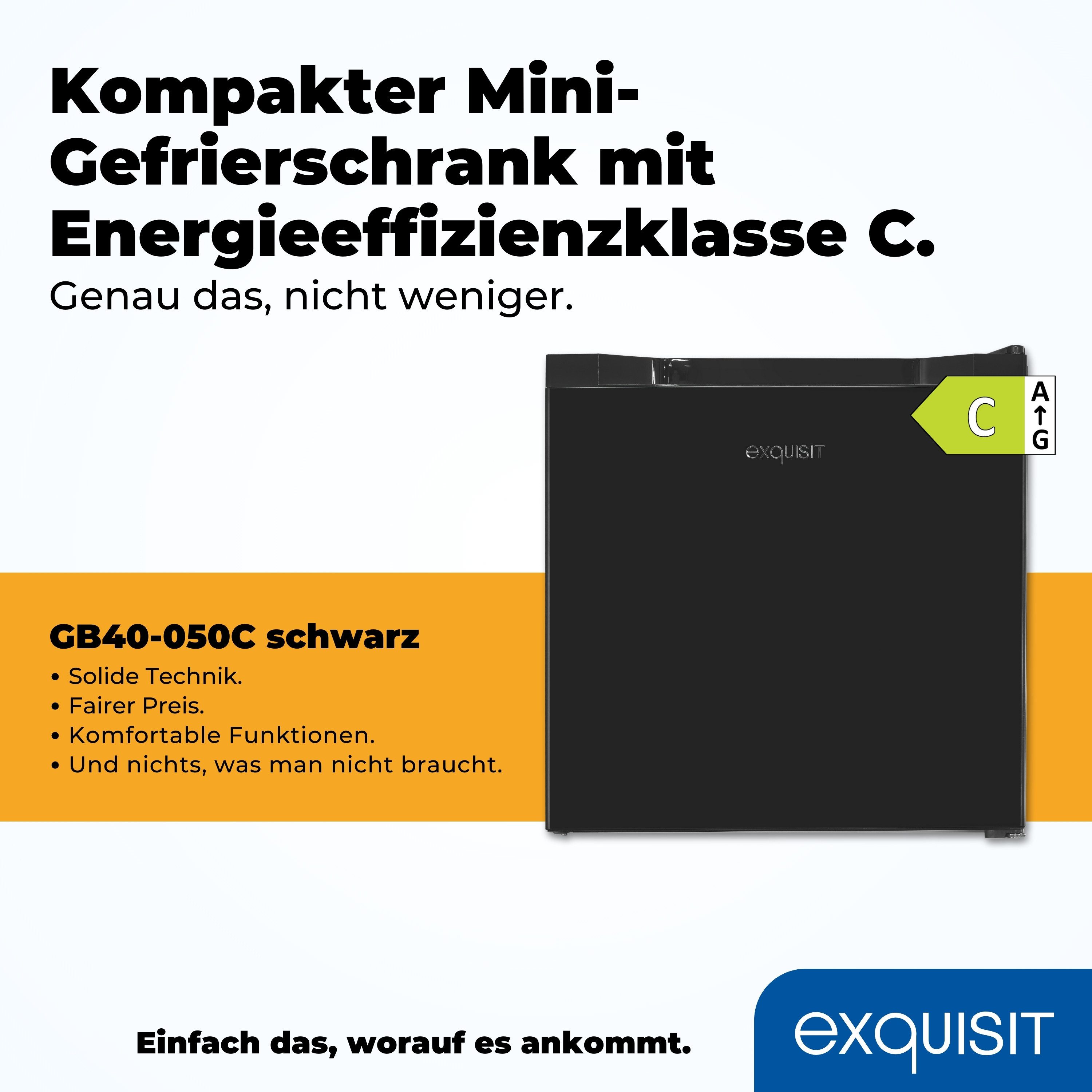 exquisit Gefrierschrank GB40-050C schwarz, 49,5 cm hoch, 47,5 cm breit, Kompakt & leise, Thermostat für Temperaturwahl, 4 Sterne Gefrieren – Bild 4 von 5
