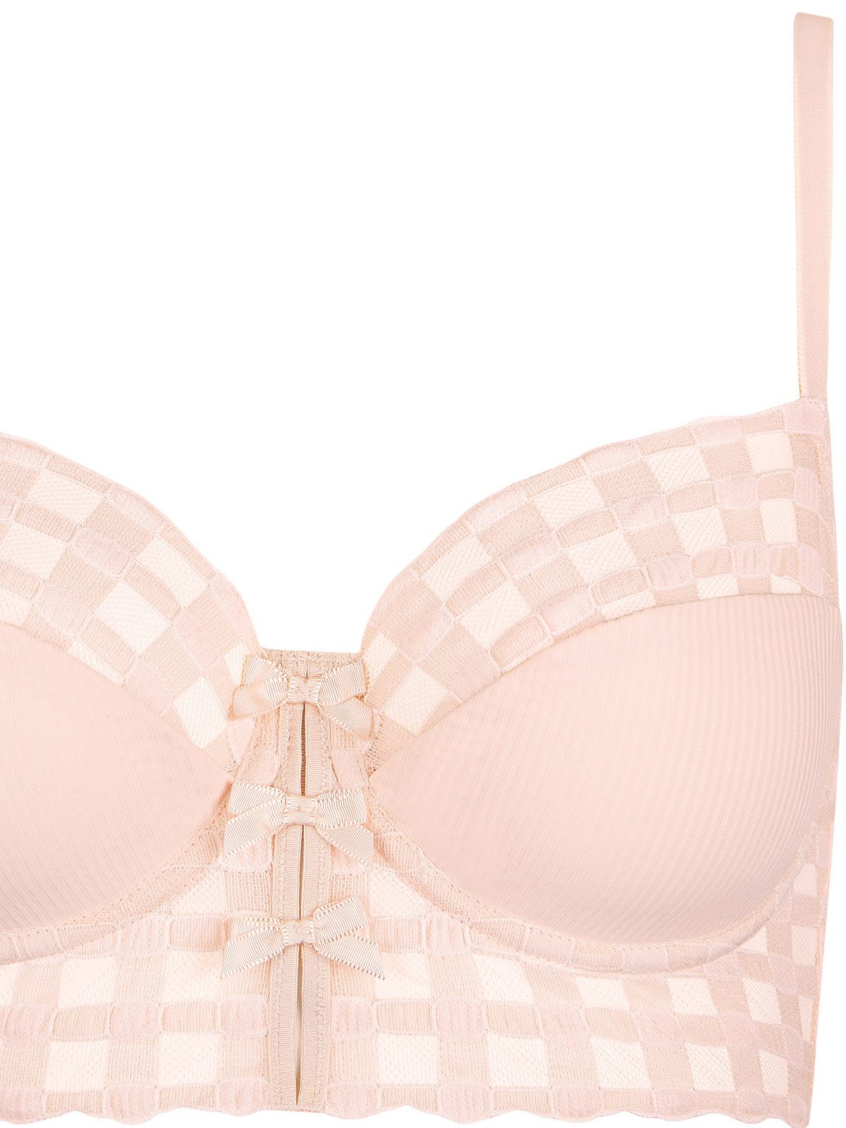 Lisca Bügel-BH Bügel BH lang Infinity (Stück, 1-tlg) Textil gefüttert, Kariert, Materialmix