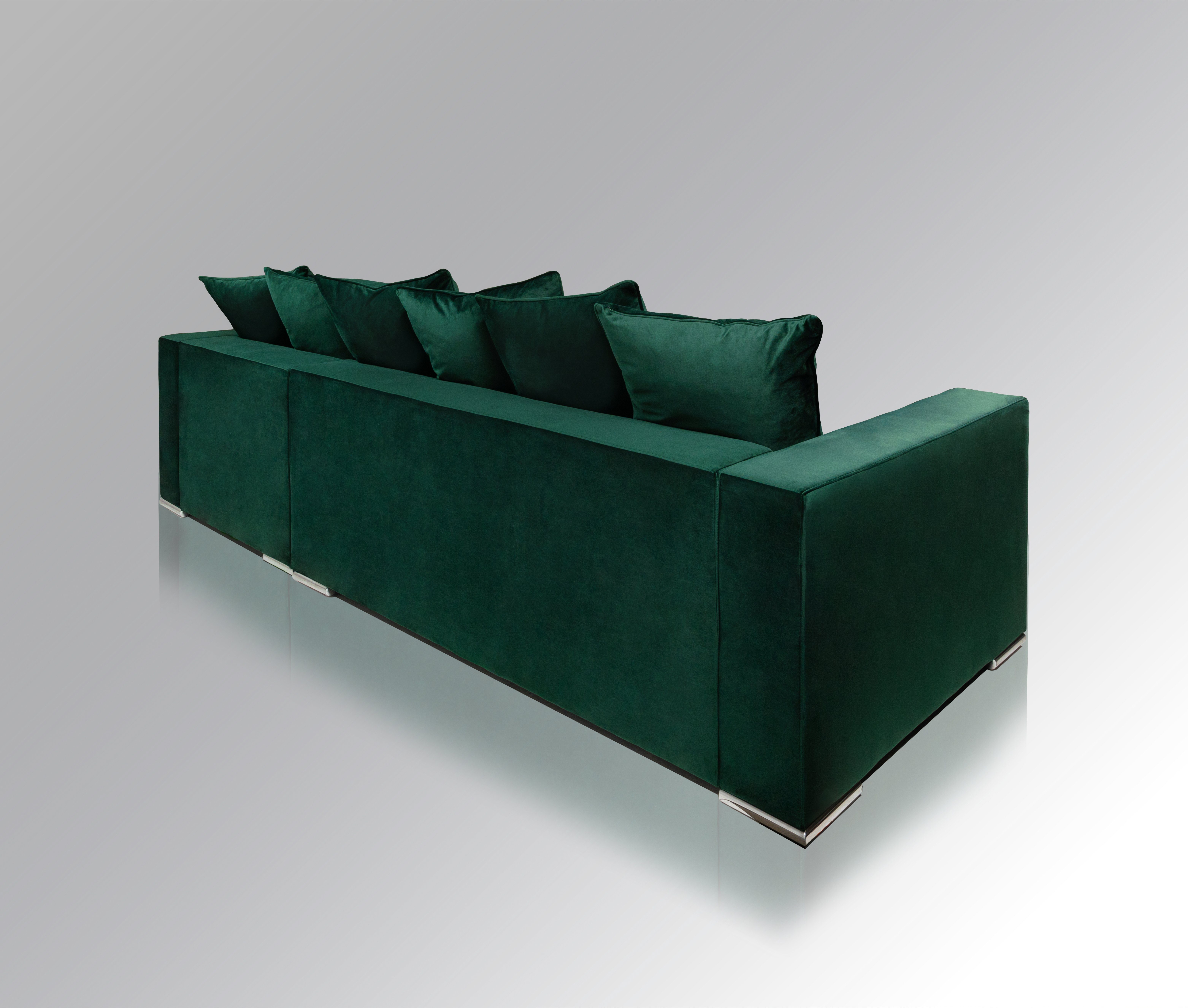 Elements 4 Samt Grün AMARIS Big Sofa (Samt) Europe Sofa Größen, Wohnzimmer Couch in 4 in Sofa Made Sitzer 'Monroe' XL