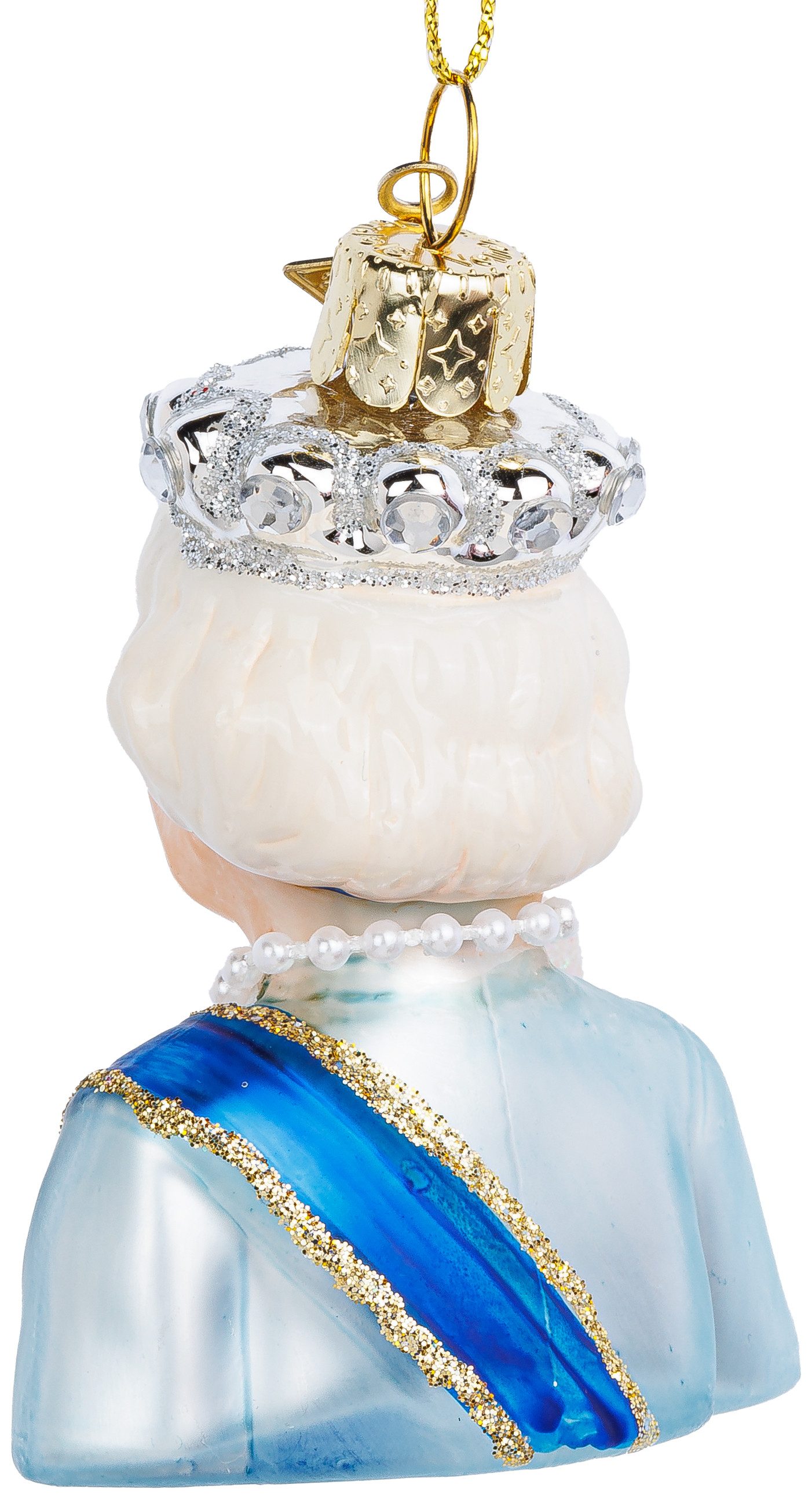 SIKORA Christbaumschmuck Queen Elizabeth besondere Weihnachtskugel Glas Anhänger – BS011, Christbaumschmuck Deko - traditionell, witzig & außergewöhnlich