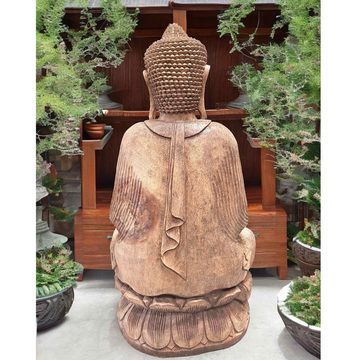 Asien LifeStyle Buddhafigur Meditation Buddha Figur aus Holz geschnitzt 105cm