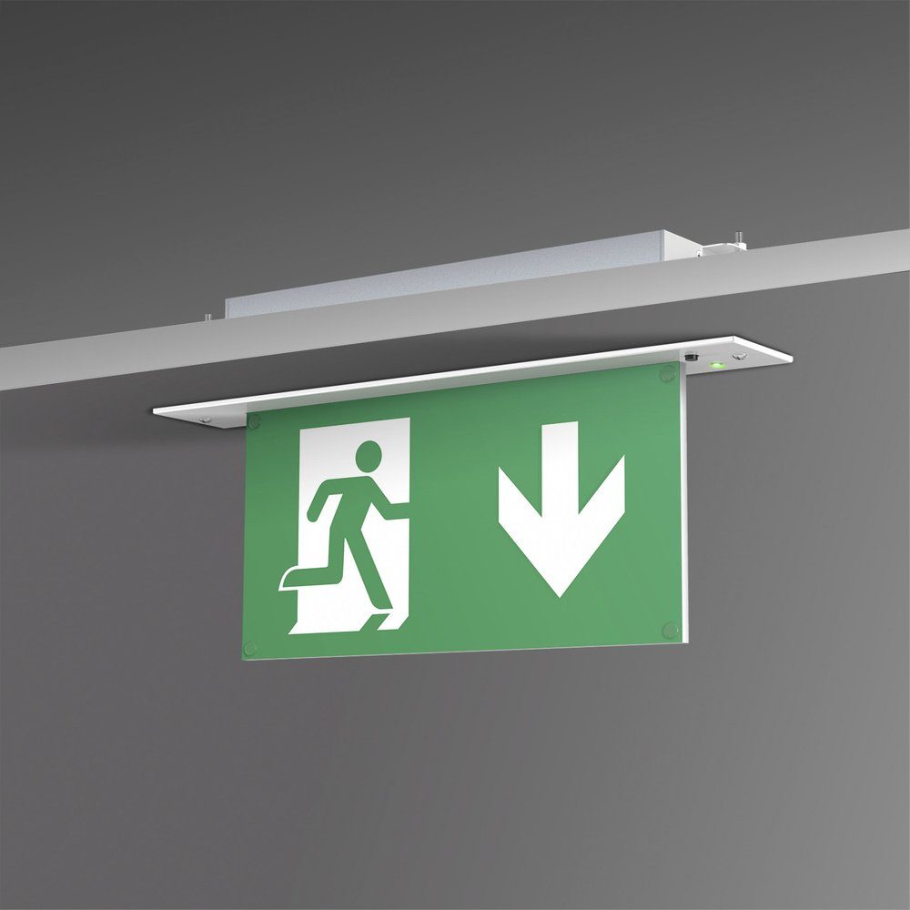 B-Safety Warnschild B-SAFETY BR 554 030 Fluchtweg-Notbeleuchtung Deckeneinbaumontage