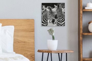 OneMillionCanvasses® Leinwandbild Zebra schwarz und weiß, (1 St), Leinwand Bilder für Wohnzimmer Schlafzimmer