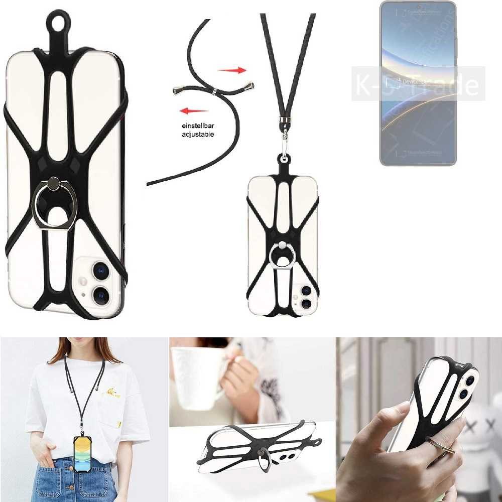 K-S-Trade Handyhülle für POCO F7 Ultra, 3in1 Handykette Handyband Handykordel Halsband Smartphone-Ring