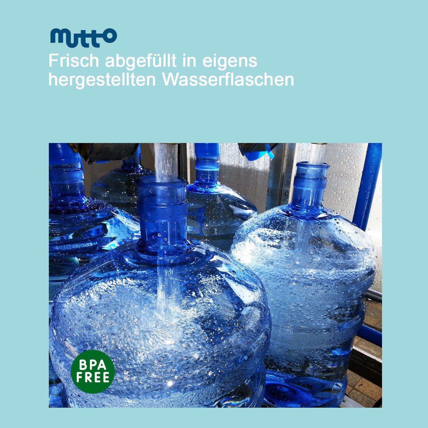 Mutto Trinkflasche Mutto Premium Quellwasser, Wassergallone mit 19 Liter Quellwasser