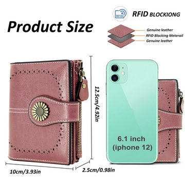 TAN.TOMI Brieftasche Geldbeutel Damen, elegante Portemonnaie Damen mit RFID Schutz (Elegante Geldbörse), mit viele Fächer mit Druckknopf und Reißverschluss