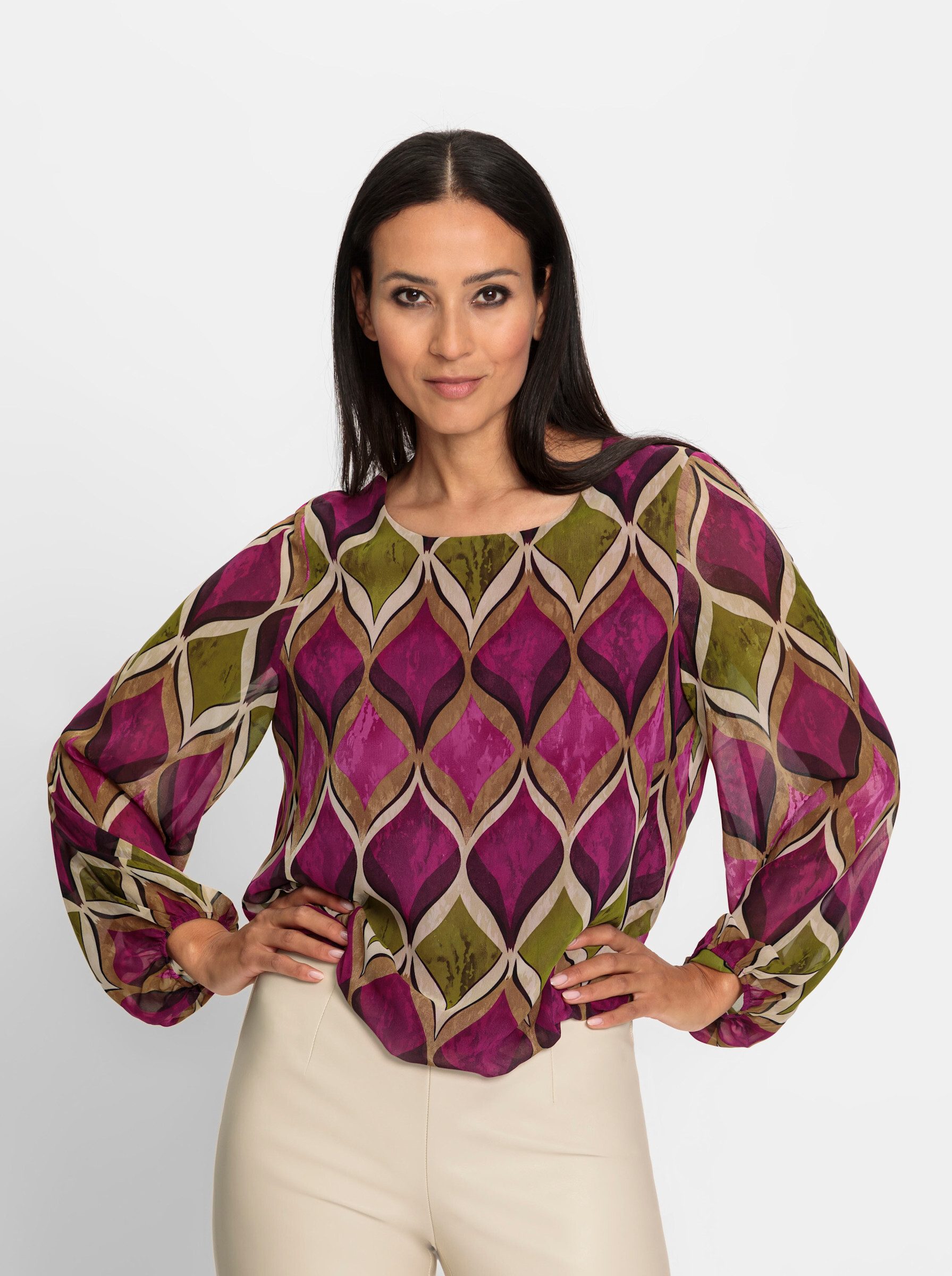 Klassische Bluse Druckbluse