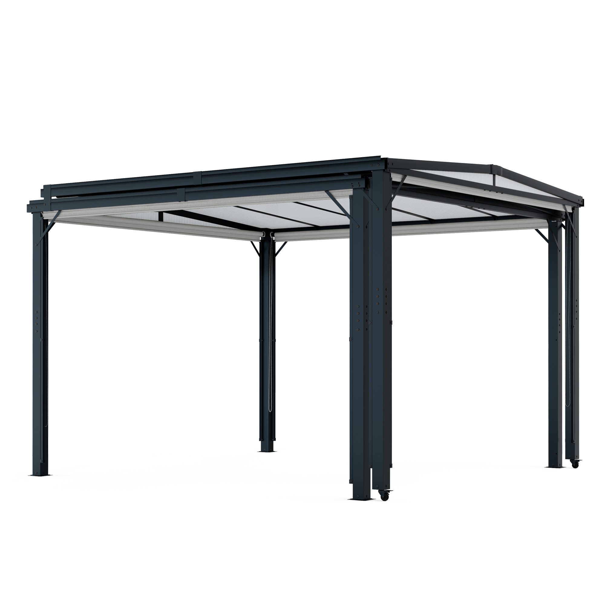 blumfeldt Pavillon Solid Sky, (Set), Outdoor Garten mit Seitenteilen verstellbar Stahl 2225x295x580 cm