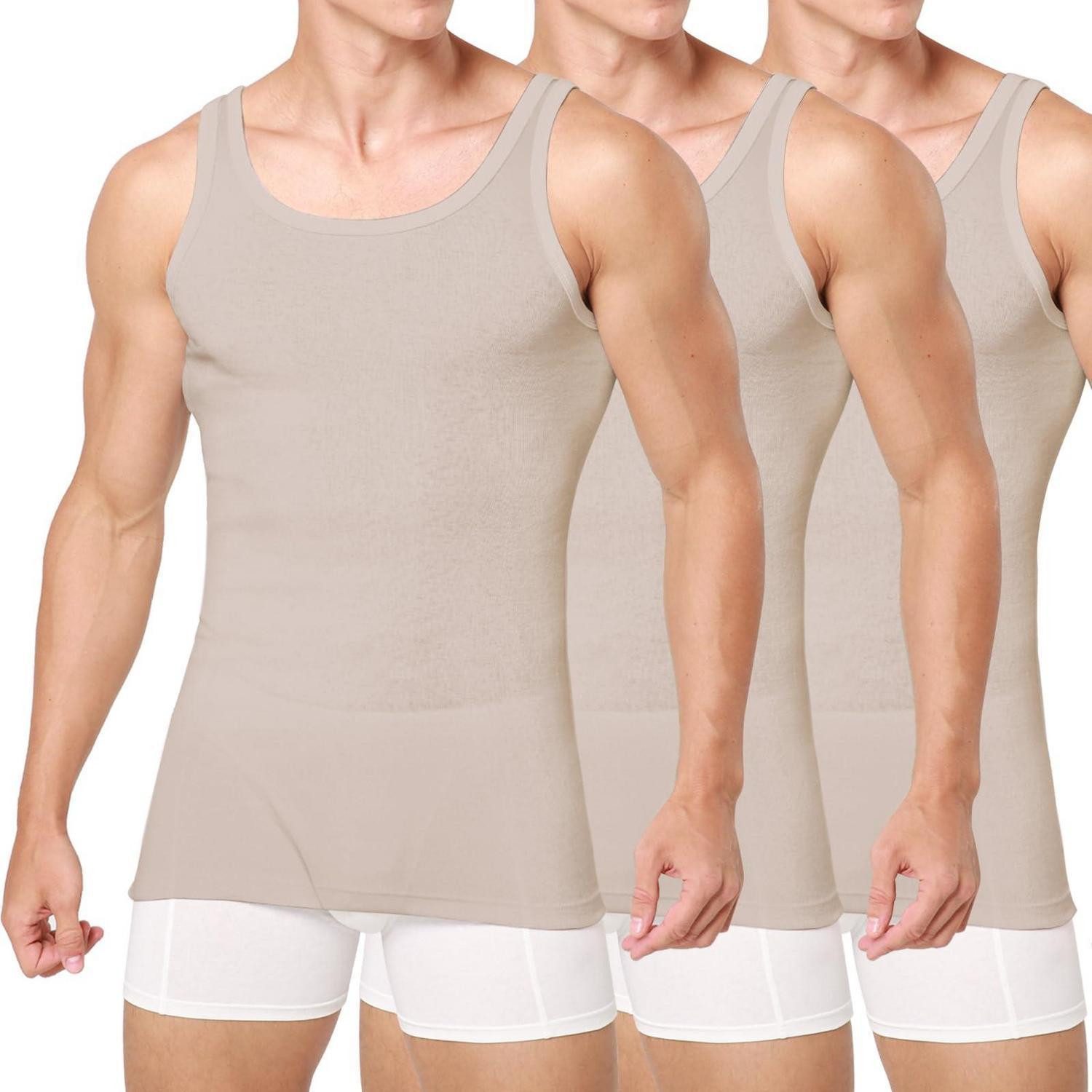 LuxusKollektion Tanktop Herren Unterhemd 3/5er Pack Tank Top Baumwolle Schwarz/Weiss 3XL