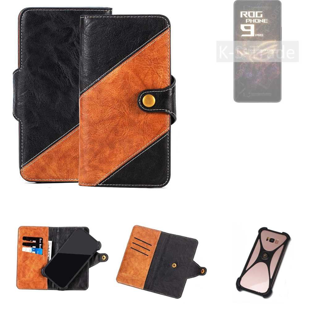 K-S-Trade Handyhülle für Asus ROG Phone 9 Pro, Handyhülle Schutzhülle Bookstyle Case Wallet-Case Handy Cover