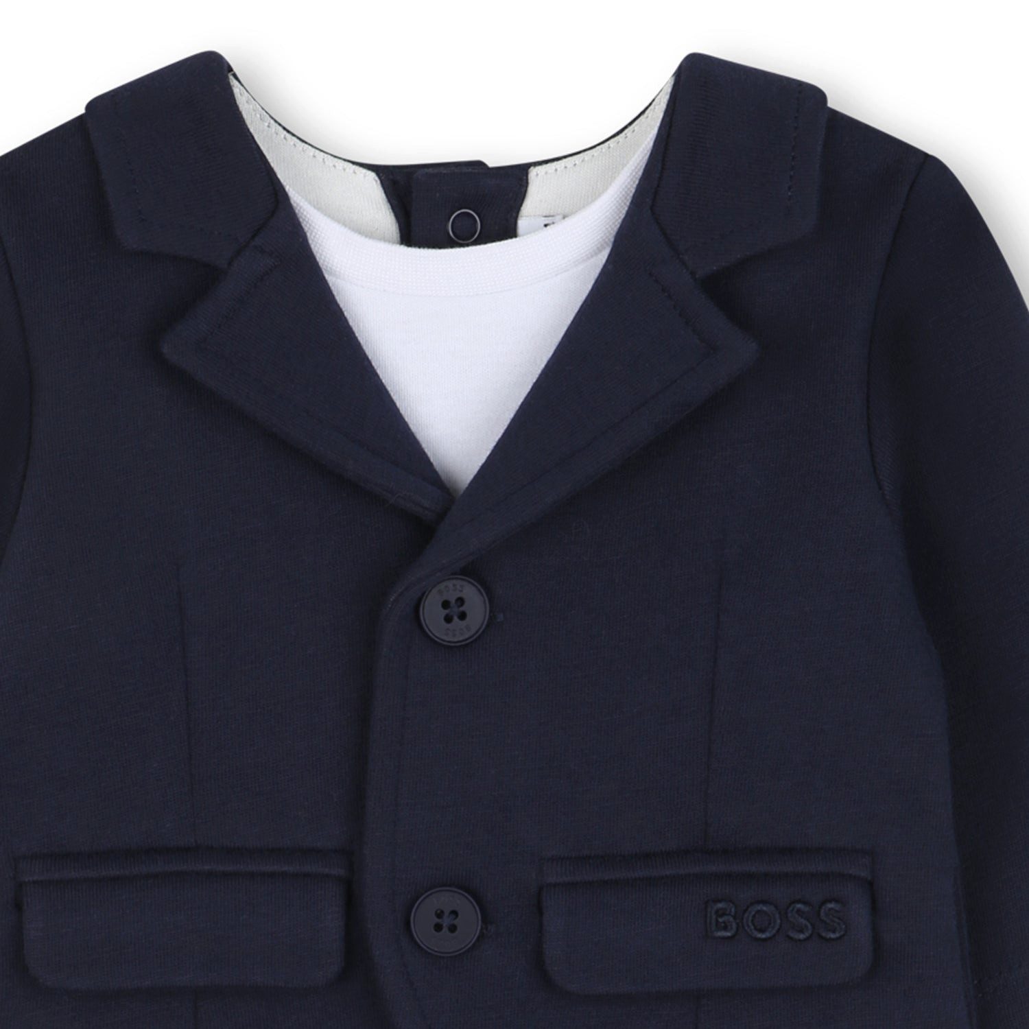 Boss Kidswear Strampler BOSS Kidswear Baby All-in-One Anzug Milano mit Biobaumwolle Shirt & Dr (1-tlg)