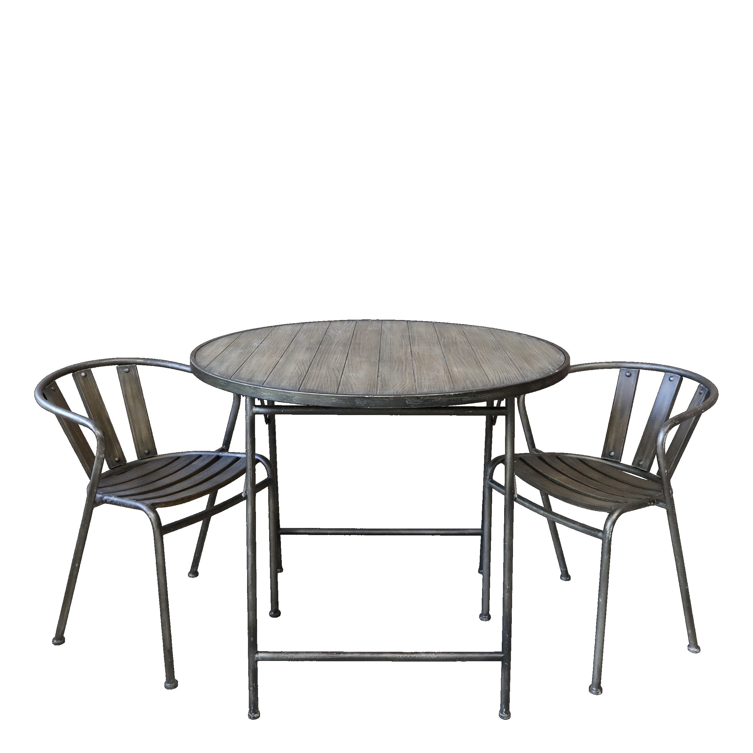 Chic Antique Gartentisch Gartenmöbel Outdoormöbel Balkonmöbel Factory Tisch mit zwei Стульяn