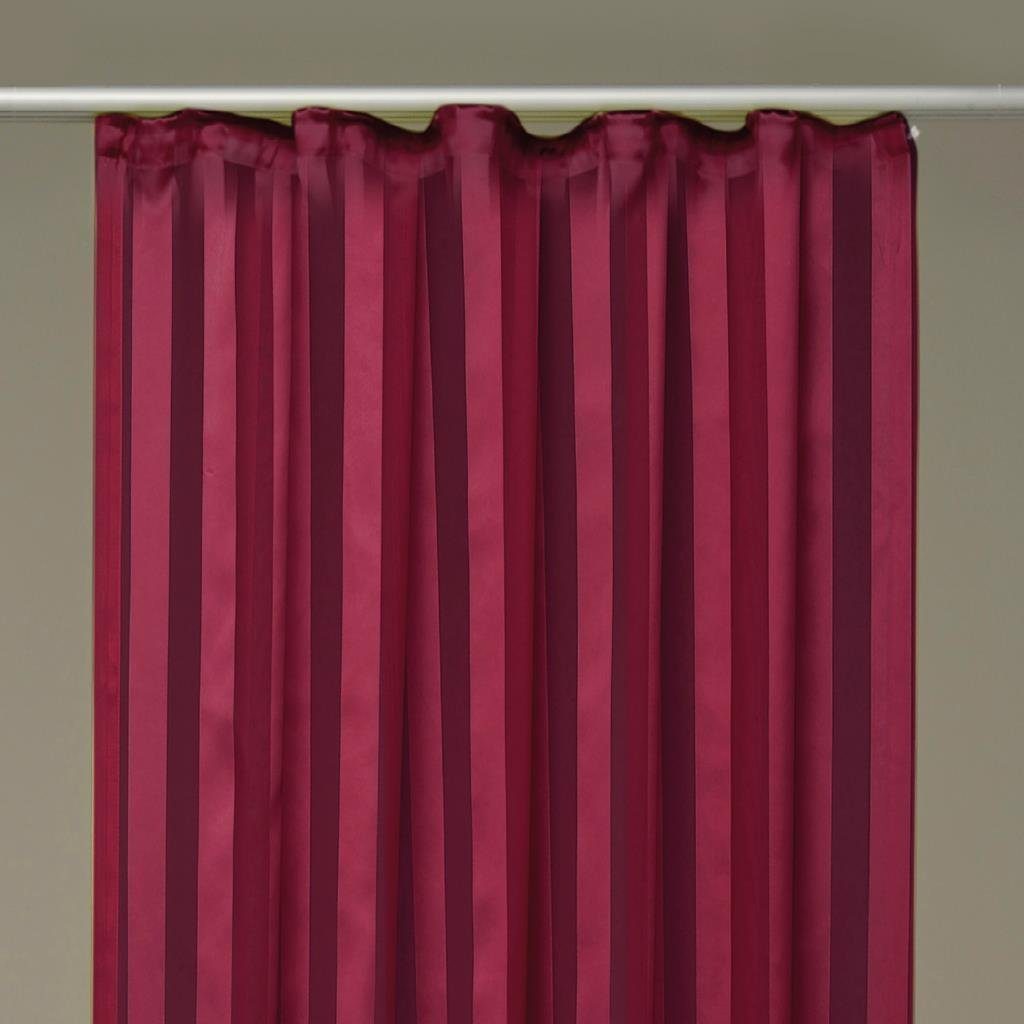 Vorhang, Arsvita, Kräuselband, halbtransparent, Voile, Halbtransparenter Dekoschal mit Streifen, in vielen Größen und Farben Rot