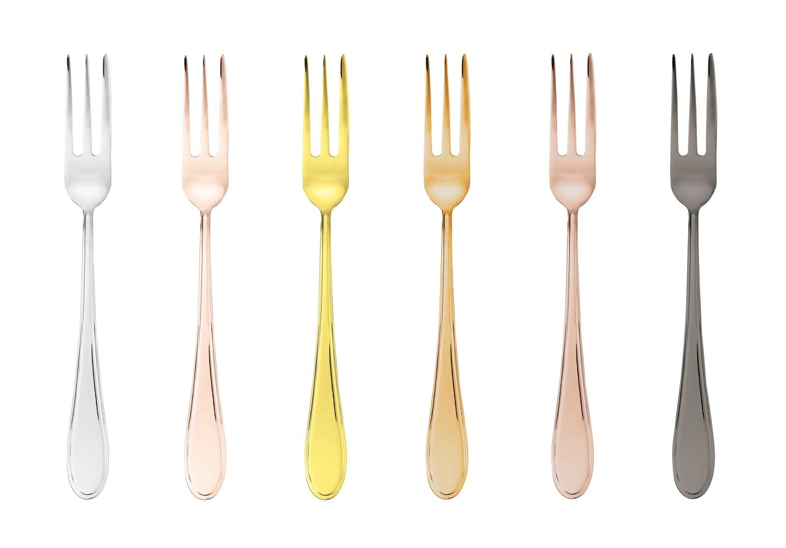 sambonet Besteck-Set Taste Edelstahl/PVD Mix Kuchengabeln Set 6, Edelstahl rostfrei, Besteck-Sets