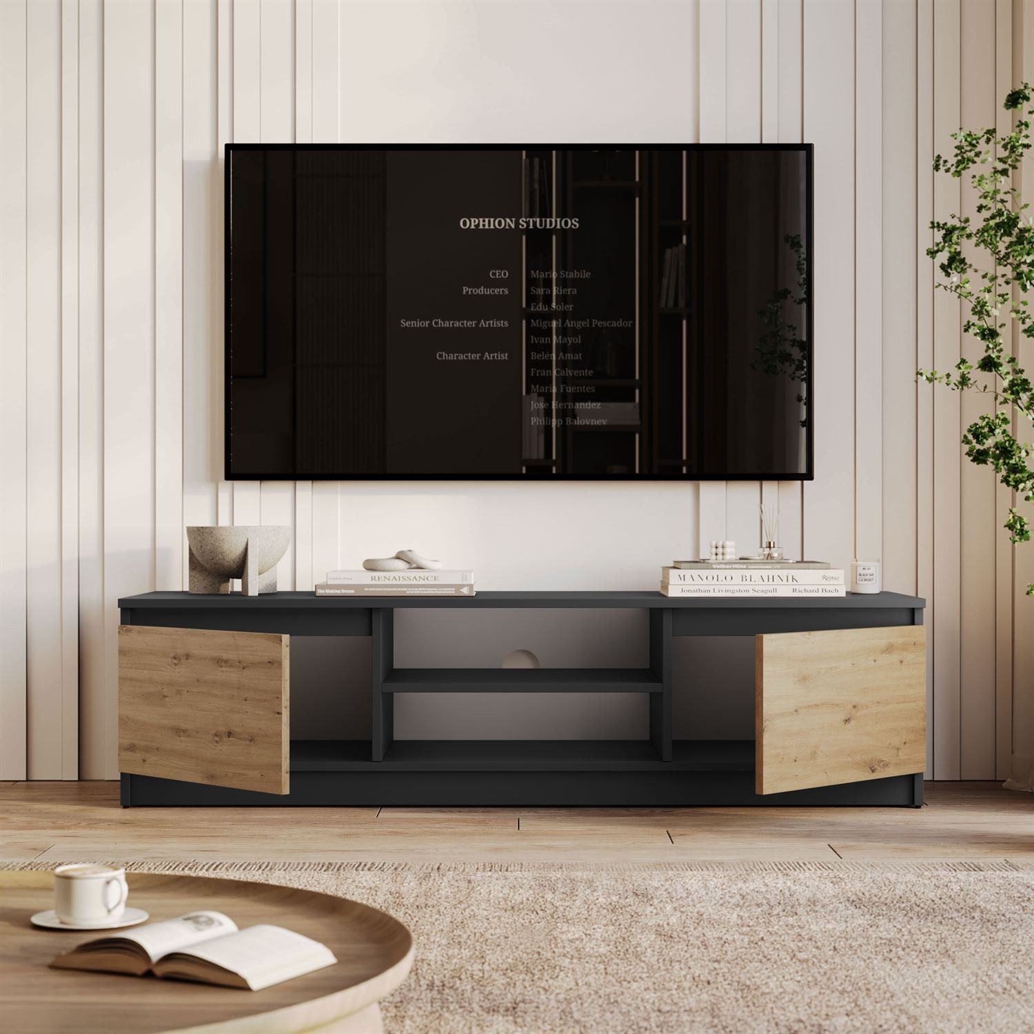 Lookway TV-Schrank HANA 140 cm TV-Lowboard mit Stauraum (1x TV-Schrank) Breite: 140 cm