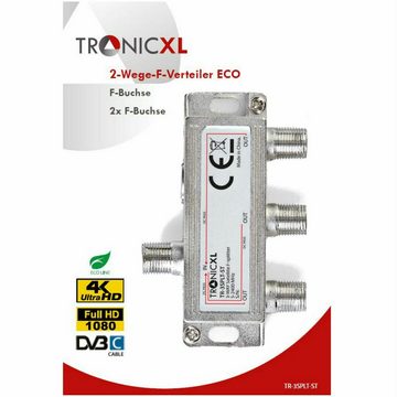 TronicXL SAT-Verteiler 3fach F-Stecker Antennenverteiler TV Kabel Kabelfernsehen Sat Splitter, Ausgang: F-Kupplungen