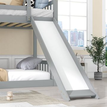 Celya Etagenbett Kinderbett 90x200cm mit Treppe und Rutsche, Rahmen aus Kiefernholz, Kinderbett mit 3 Schubladen in der Treppe