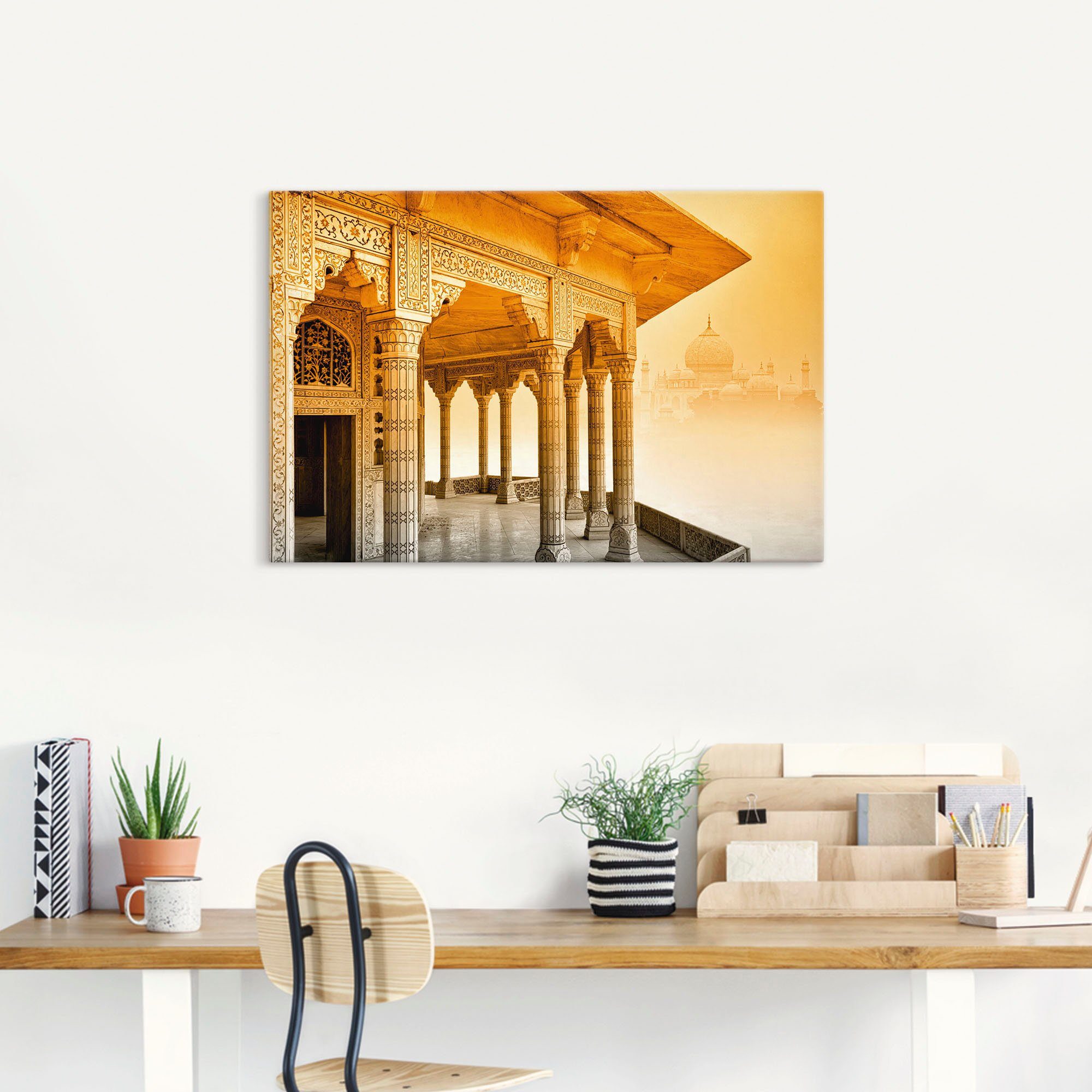 Artland Wandbild »Fort Agra mit Taj Mahal«, Gebäude (1 Stück), in vielen Größen & Produktarten - Alubild / Outdoorbild für den Außenbereich, Leinwandbild, Poster, Wandaufkleber / Wandtattoo auch für Badezimmer geeignet-HomeTrends