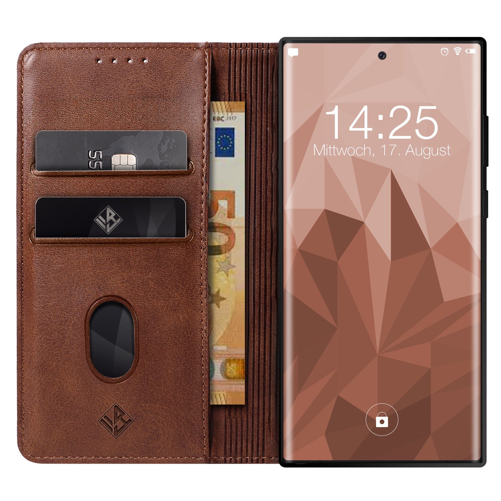 Tec-Expert Handyhülle Tasche Hülle für Samsung Galaxy S22 Ultra 6.8 Zoll, 6.8", Cover Klapphülle Case mit Kartenfach Fliphülle aufstellbar