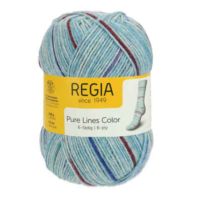 Regia Sockenwolle 6-fädig / 6-fach Color zum Stricken und Häkeln 150g Häkelwolle, 375,00 m (Sockengarn 6fach / 6fädig, Strumpfwolle 6 fach / 6 fädig), trocknergeeignet