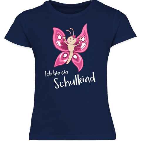 Shirtracer T-Shirt Ich bin ein Schulkind Schmetterling Einschulung Mädchen