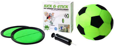 myminigolf Fußball Kick & Stick (Set), 21 cm Durchmesser, mit 2 selbstklebenden Klett-Tellern als Torwand