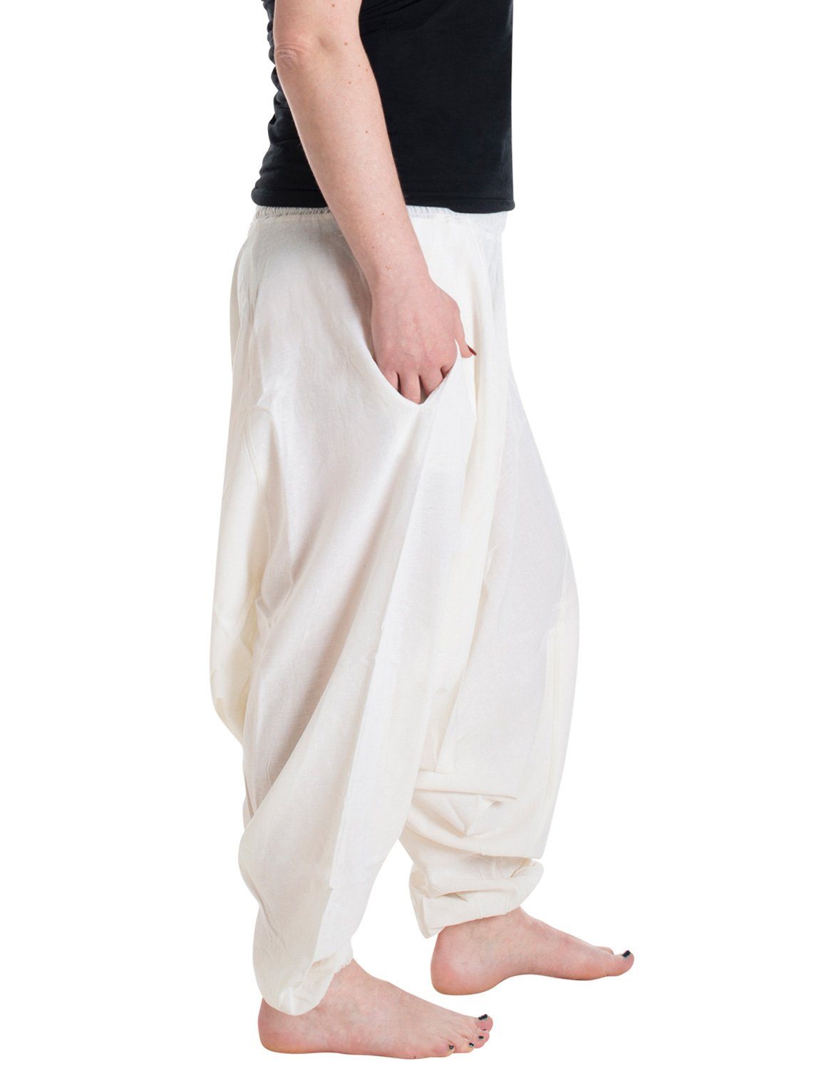 Vishes Haremshose Unisex Haremshose Einfarbig Einheitsgröße 34-46 Orientalisch, Yoga, Festival, Hippie Style