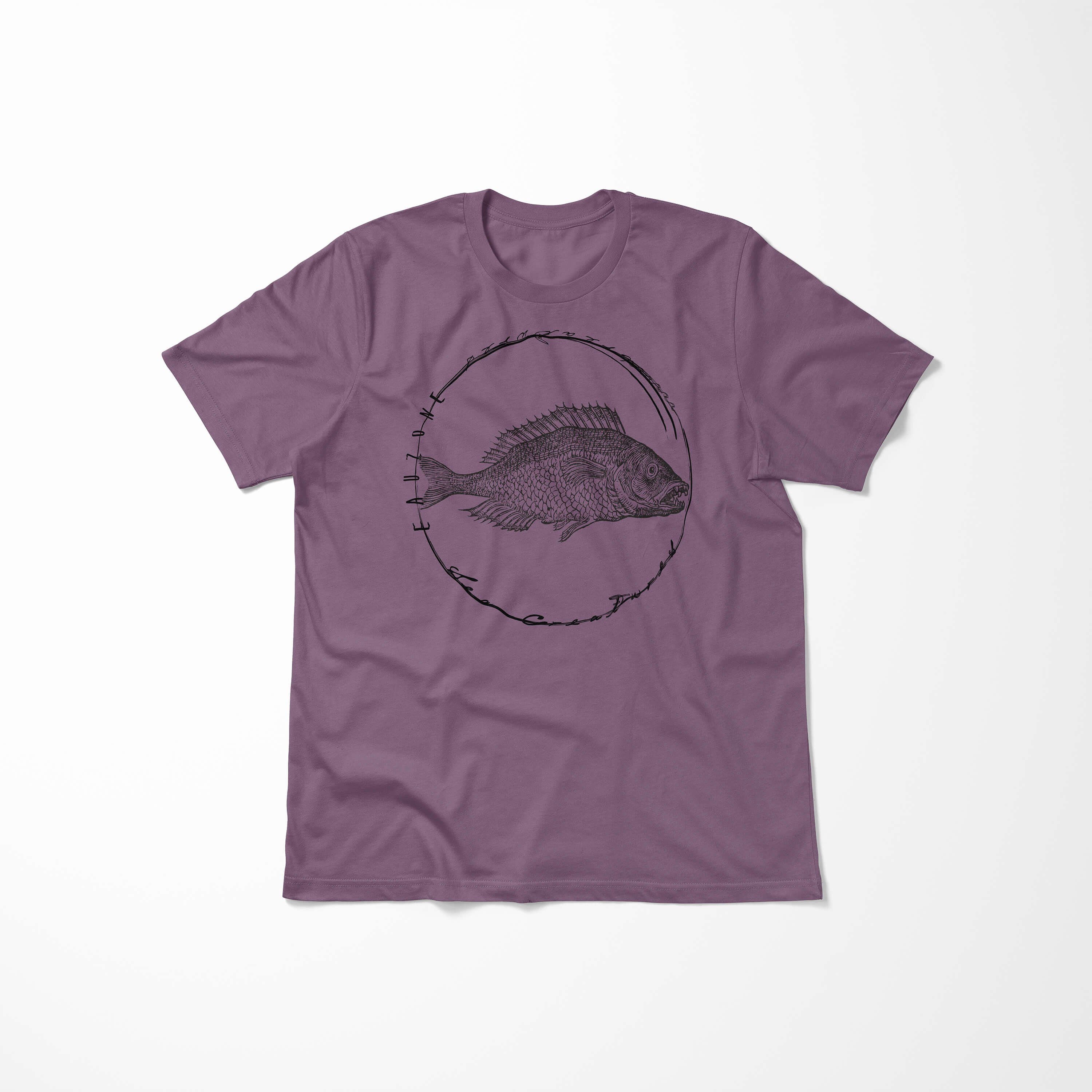 Schnitt Fische Creatures, T-Shirt T-Shirt 087 feine Shiraz sportlicher Sea und Serie: - Tiefsee Struktur Sea Sinus / Art