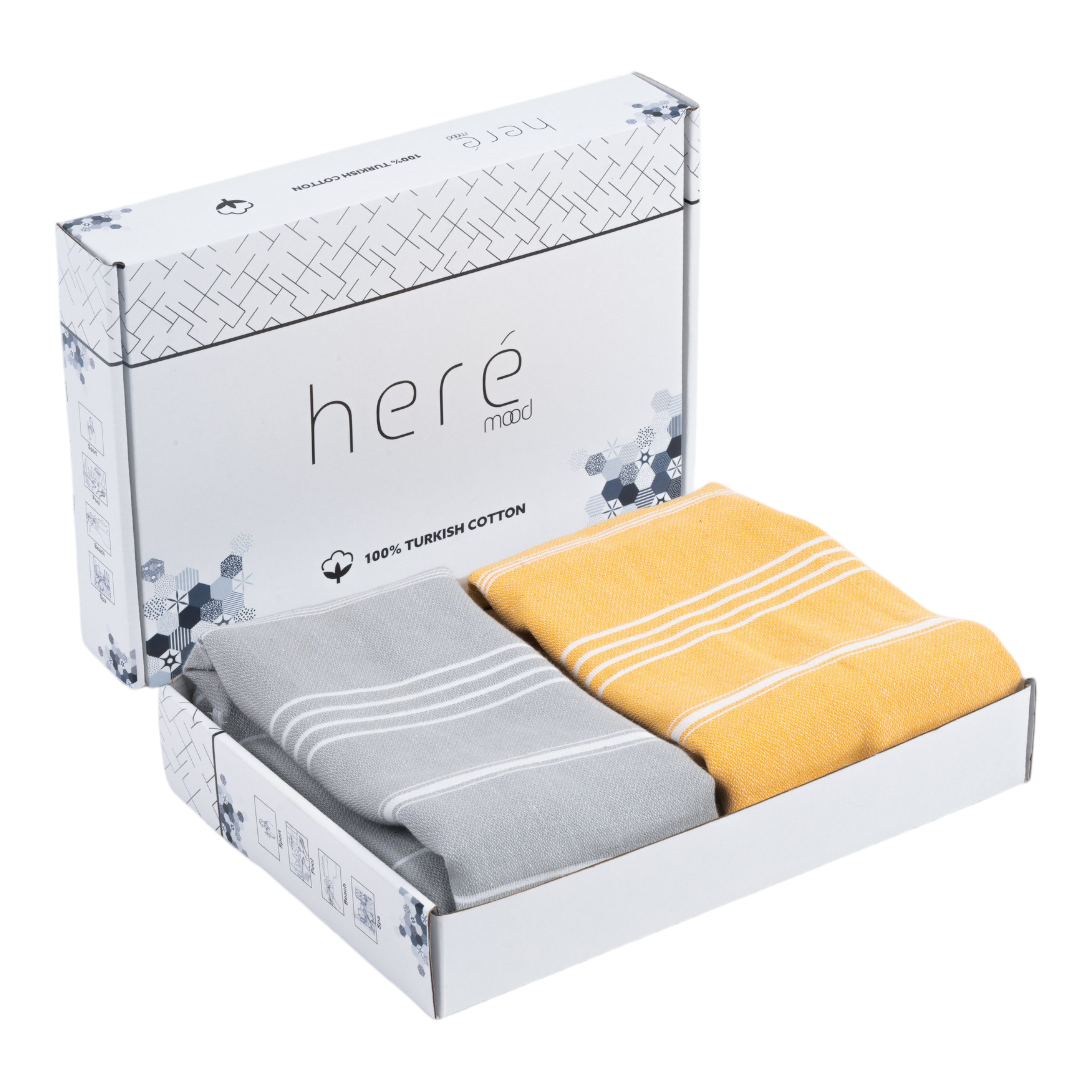 herémood Strandtuch Premium Saunatuch - Hamamtuch Set Hochwertiges 100% Baumwolle, Badetuch und Spatuch & Reisetuch - Extra Groß, Extra Leicht