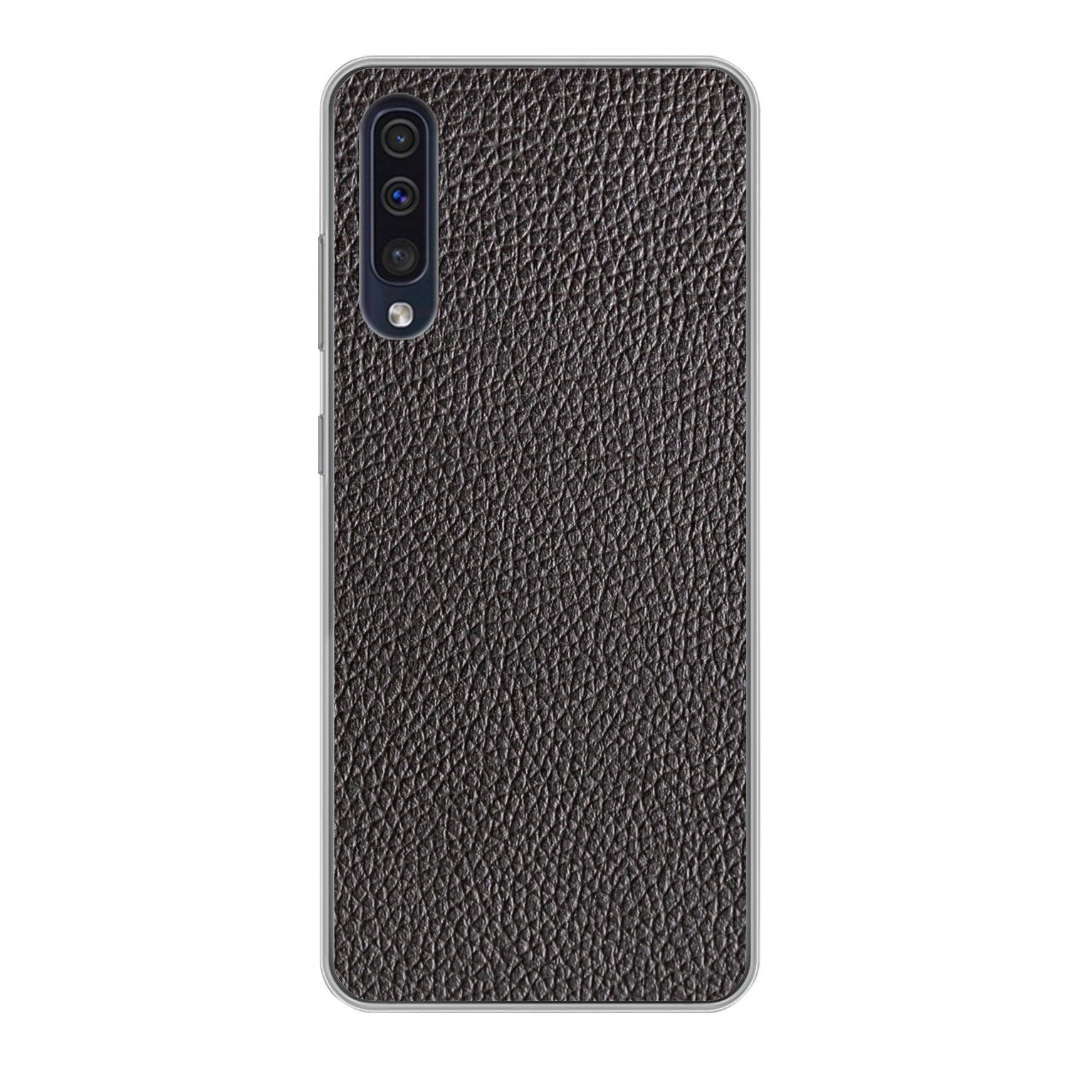 MuchoWow Handyhülle für Samsung Galaxy A30s Leder - Lederoptik - Schwarz - Hell, Smartphone-Bumper, Print, Handy Schutzhülle Dünn