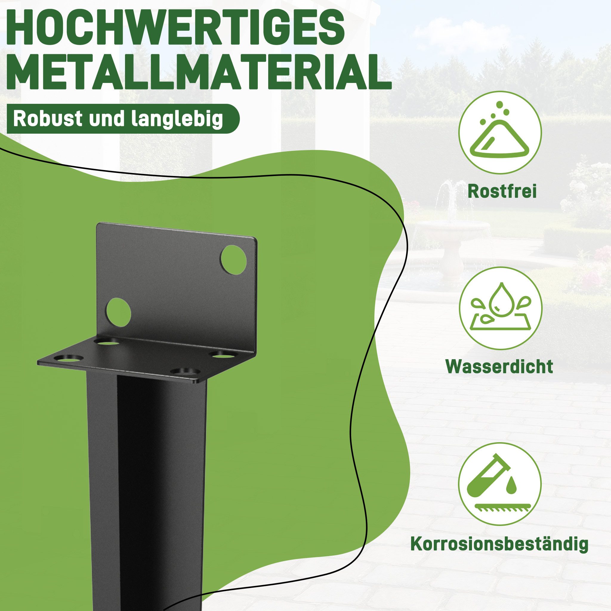 FIVMEN L-Pfostenträger 2/4x Universeller Bodenhülse Einschlagbodenhülse, (2-St., Feuerverzinkt Einschlagbodenhülse für Holzpfosten), Einschlag-Bodenhülse für Zäune Gartenprojekte