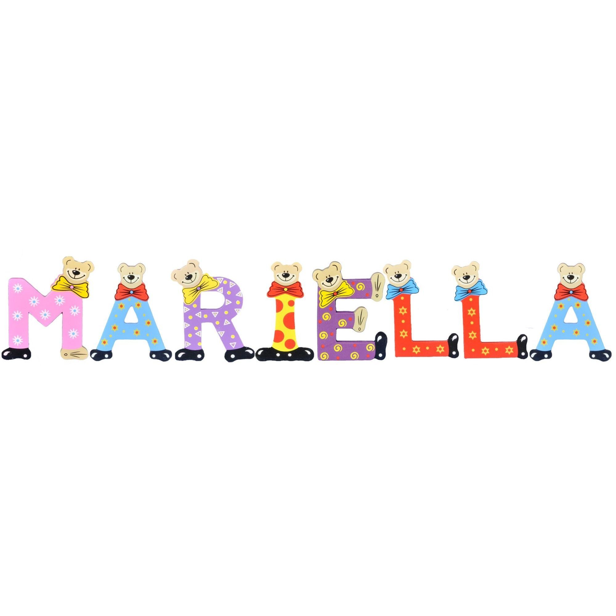 MARIELLA - Kinder (Set, St), 8 Deko-Buchstaben Playshoes Namen-Set, Holz-Buchstaben sortiert