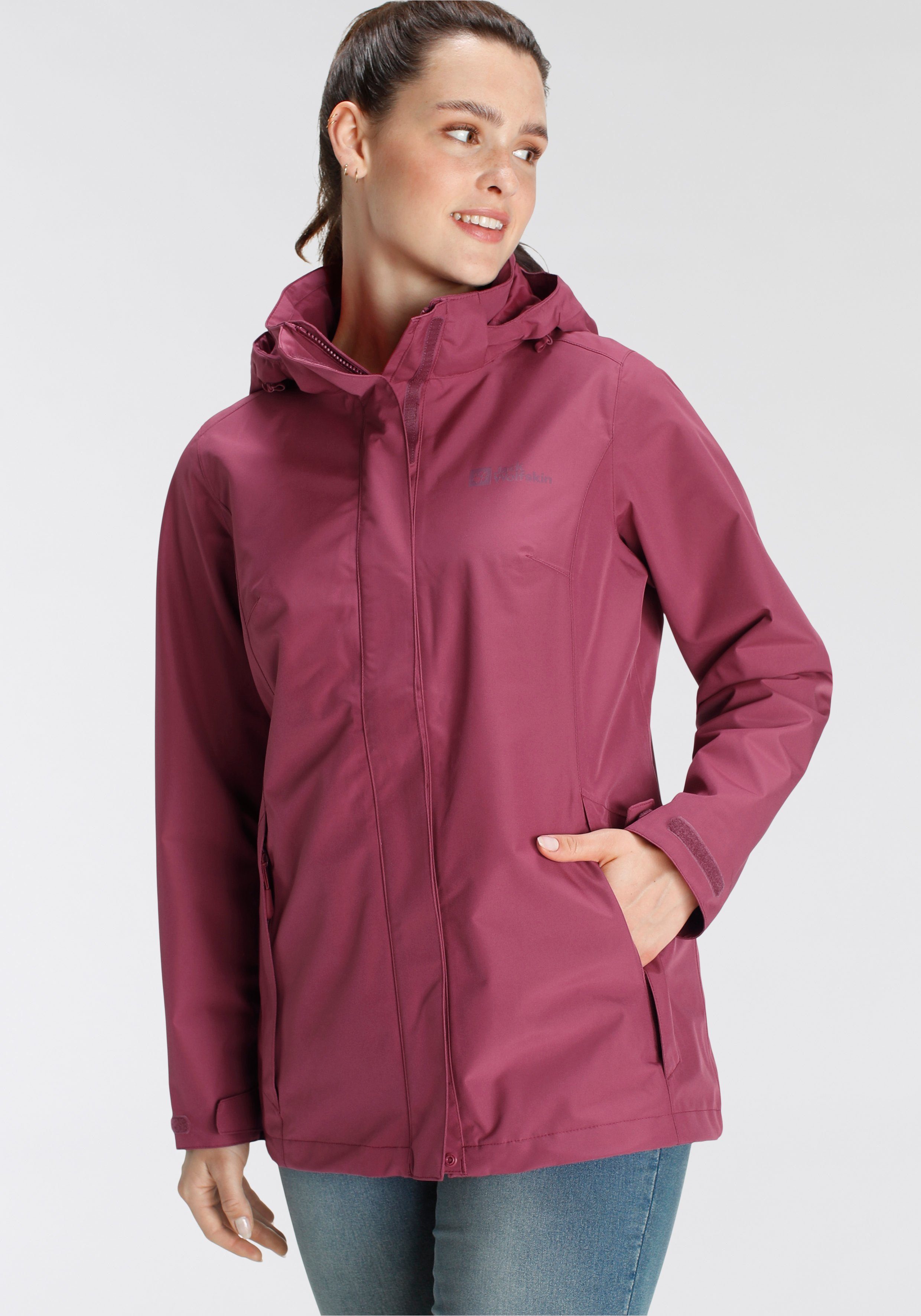 Jack Wolfskin Funktionsjacke TOCORA JACKET sangria Winddicht Wasserdicht & WOMEN & Atmungsaktiv red