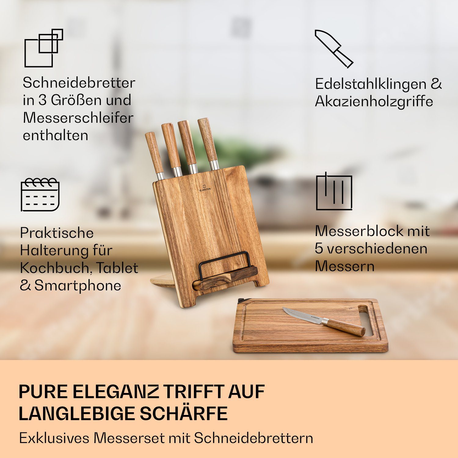 Klarstein Messer-Set Komaki (8-tlg)