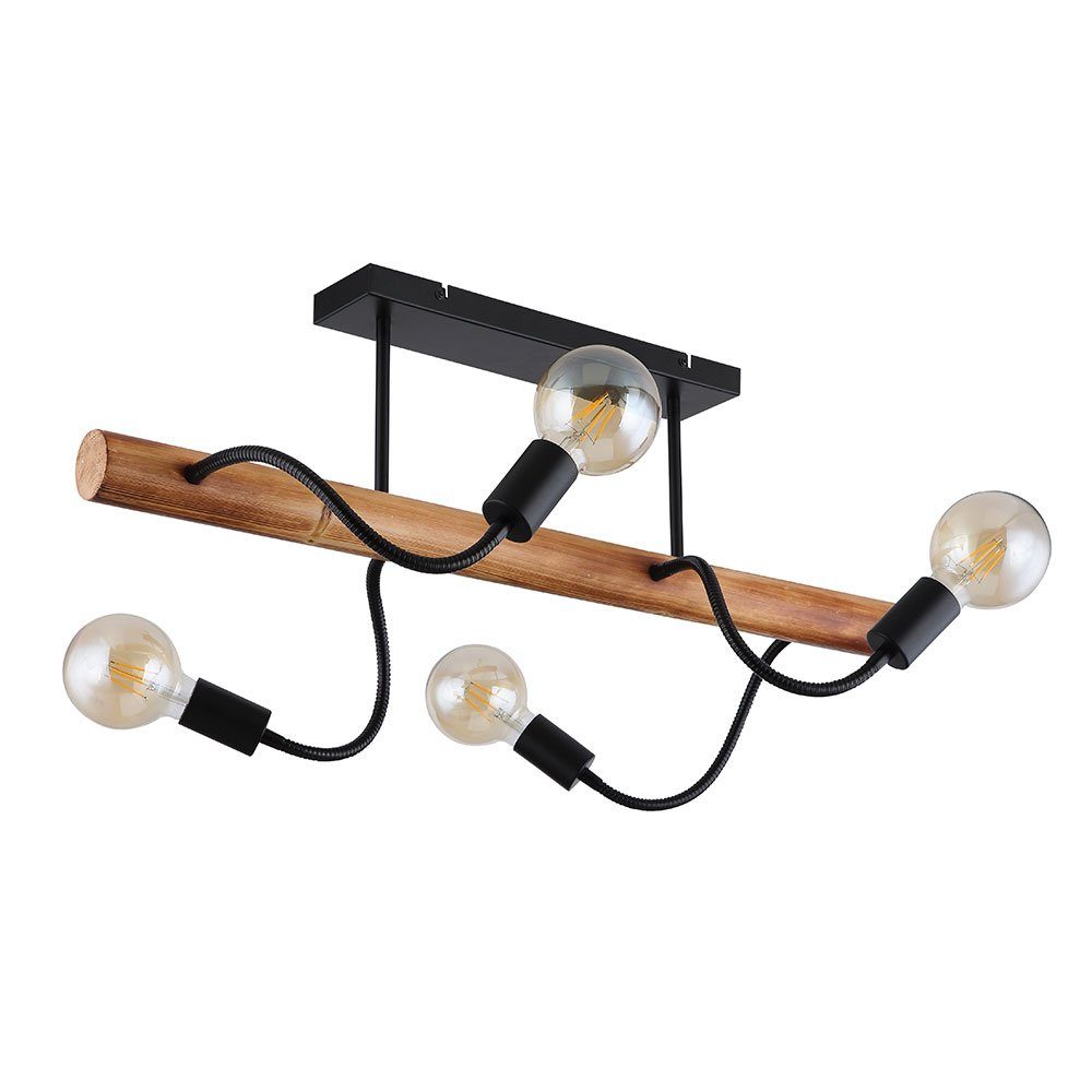 Wohnzimmerleuchte Deckenstrahler, 80 beweglich Deckenlampe Holz Spots L nicht 4 inklusive, Leuchtmittel etc-shop Flammig cm