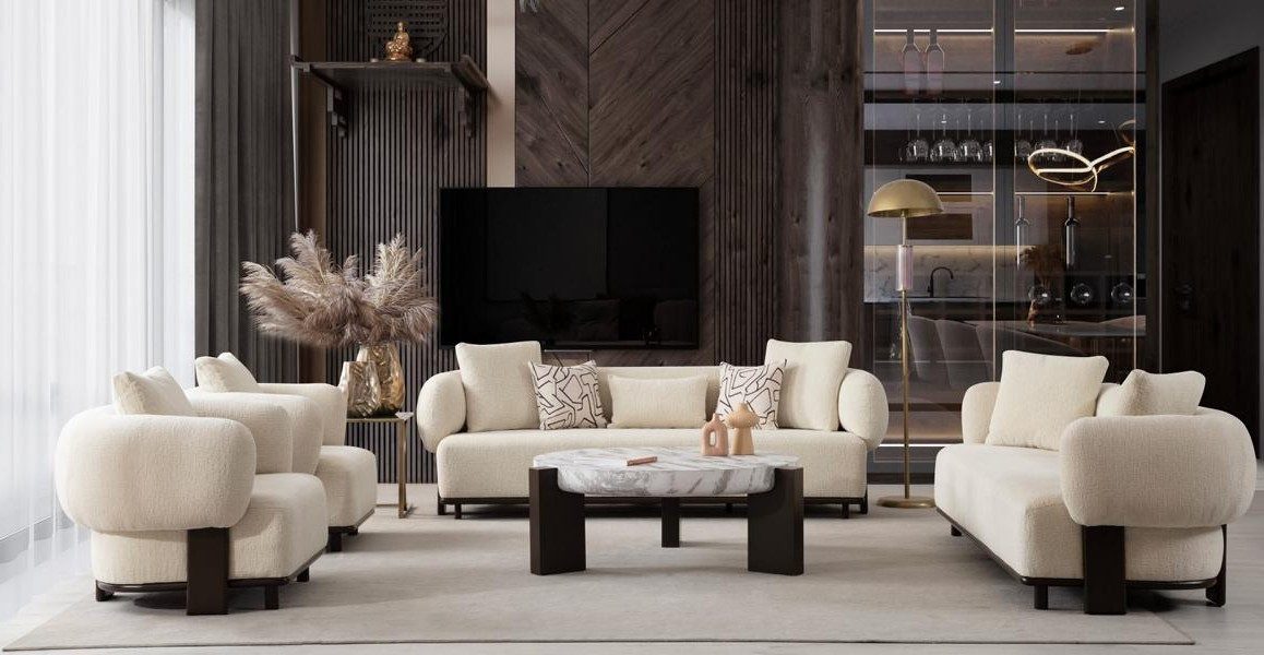 Xlmoebel Polstergarnitur Luxuriöse beiger Sofagarnitur im modernen Stil für Ihr Wohnzimmer, (Polstergarnitur, 1-tlg., 5-teilig), Made in Europa