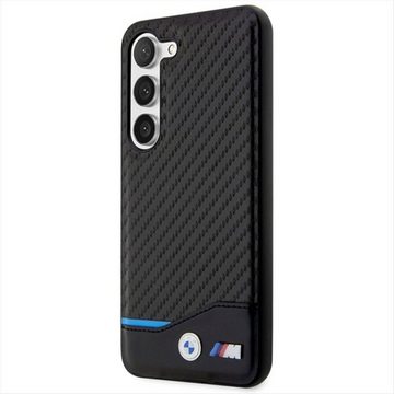 BMW Handyhülle BMW Leather Carbon Hardcase Hülle für Samsung Galaxy S23 Plus Schwarz