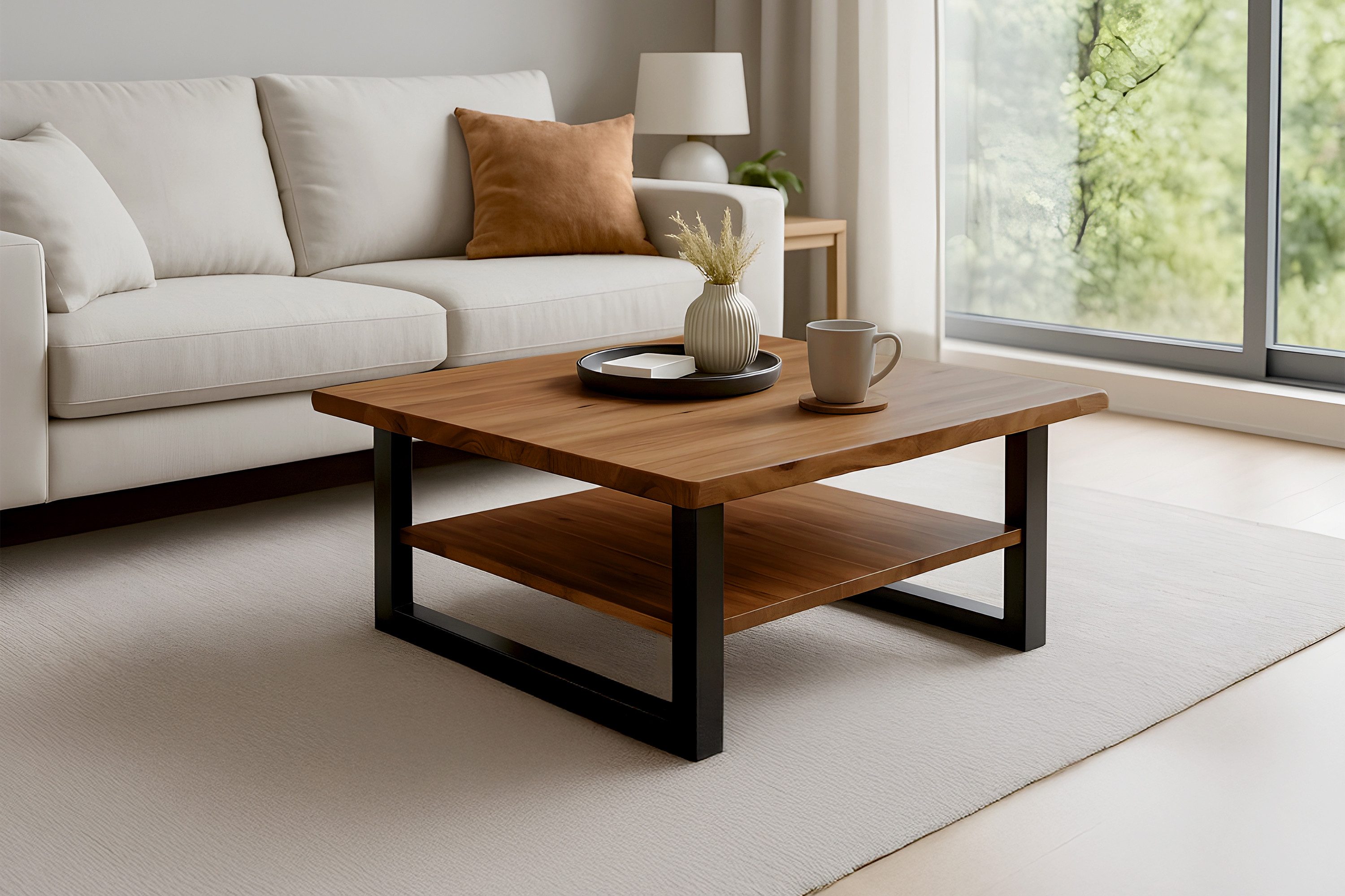 Loreno® Couchtisch Patrick, Baumkante, Akazie massiv, günstig online kaufen