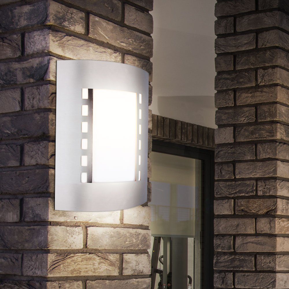 etc-shop Außen-Wandleuchte, Leuchtmittel nicht inklusive, Wandleuchte Aussen Balkonleuchte Wand Wandlampe Edelstahl