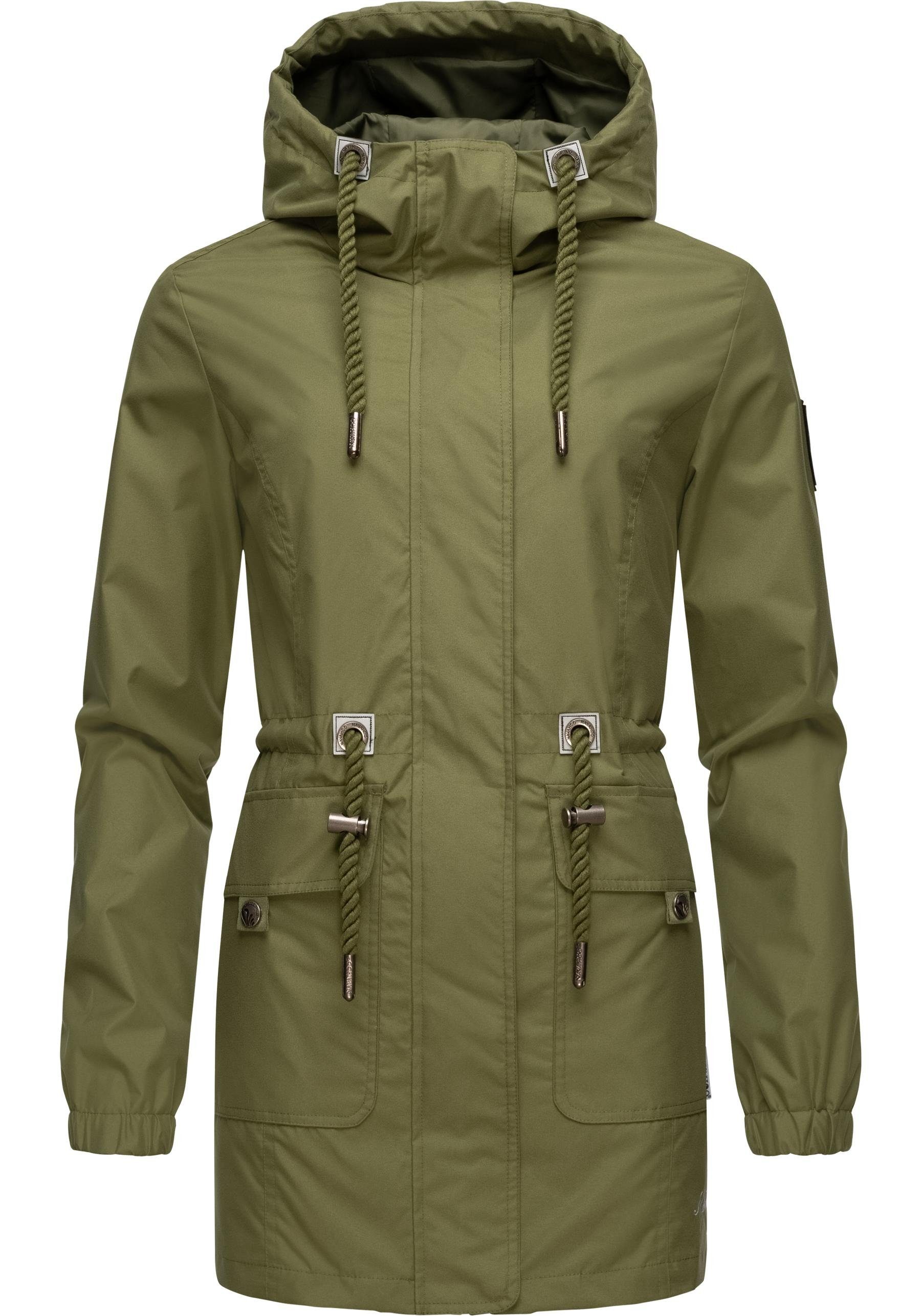 Damen Neophee Outdoorjacke Navahoo Übergangs recycelten aus Parka Materialien grün