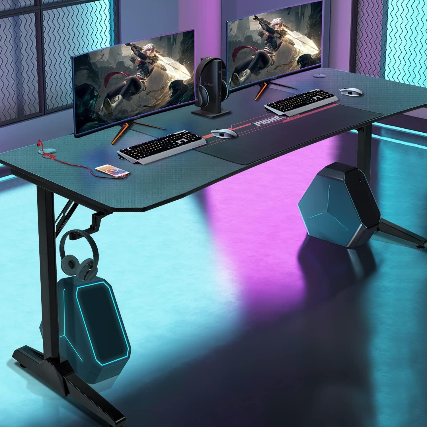 GUNJI Gamingtisch Computer Schreibtisch mit Becherhalter, günstig online kaufen