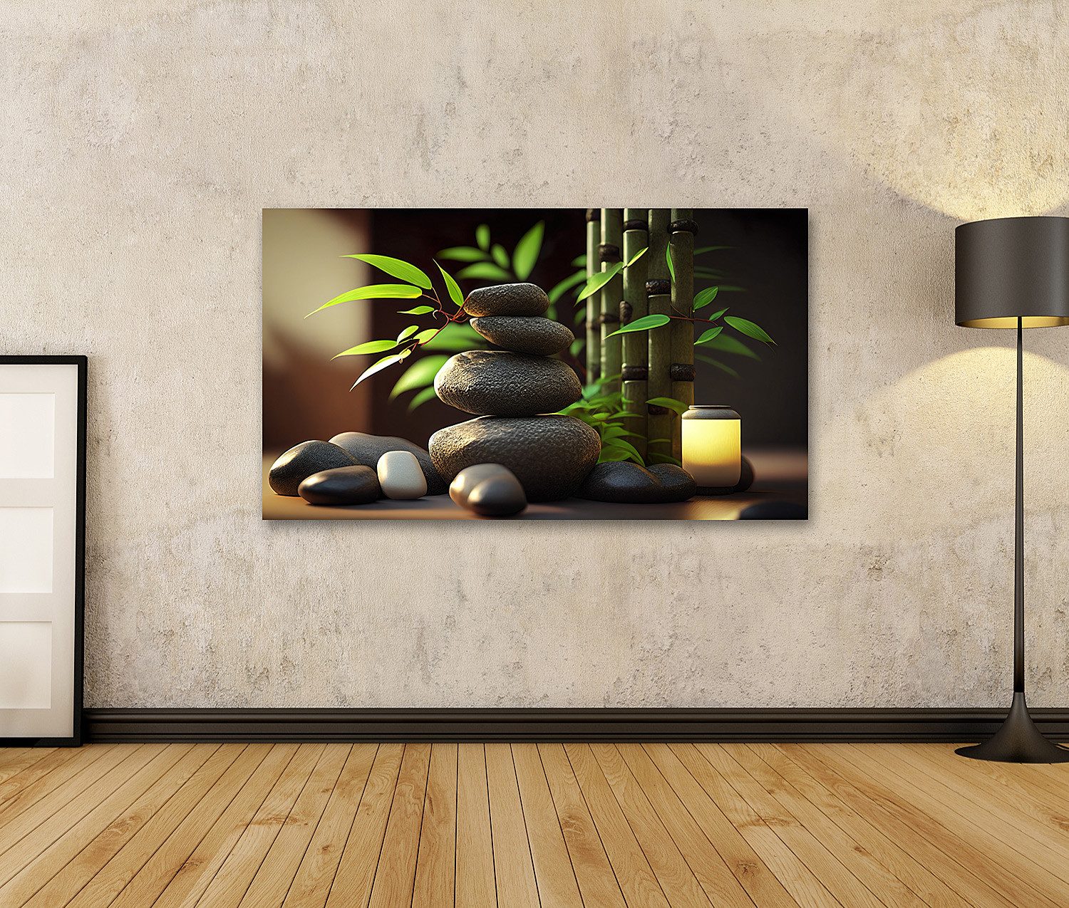 islandburner Leinwandbild Bambus Steine Wellness Spa günstig online kaufen