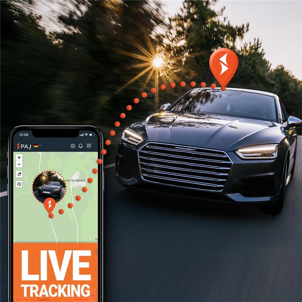 schwarz) GPS-Tracker SOS Alarm, (Live-Ortung, Peilsender, ALLROUND Finder Autofinder, PAJ
