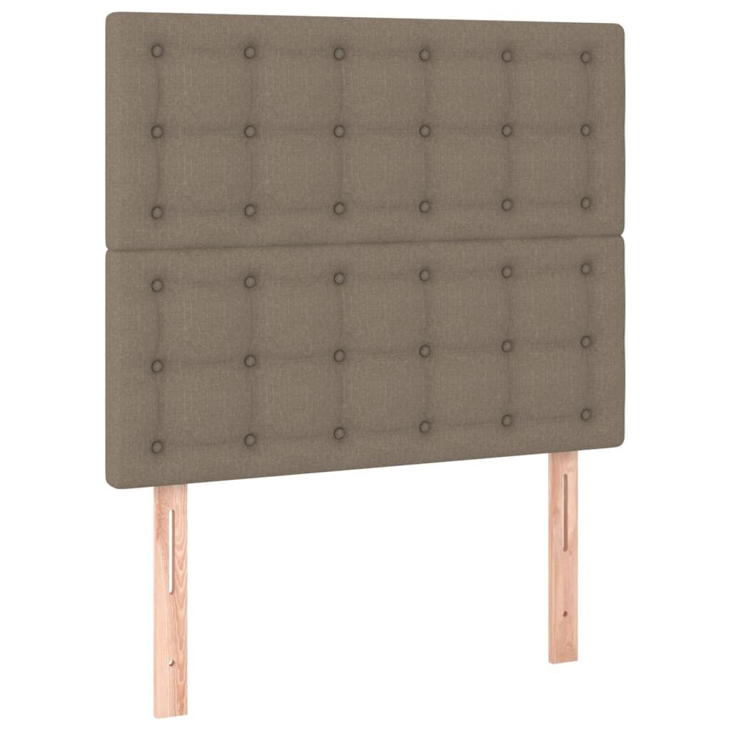vidaXL Bett Kopfteil Taupe 100x5x118/128 cm Stoff (1-tlg)