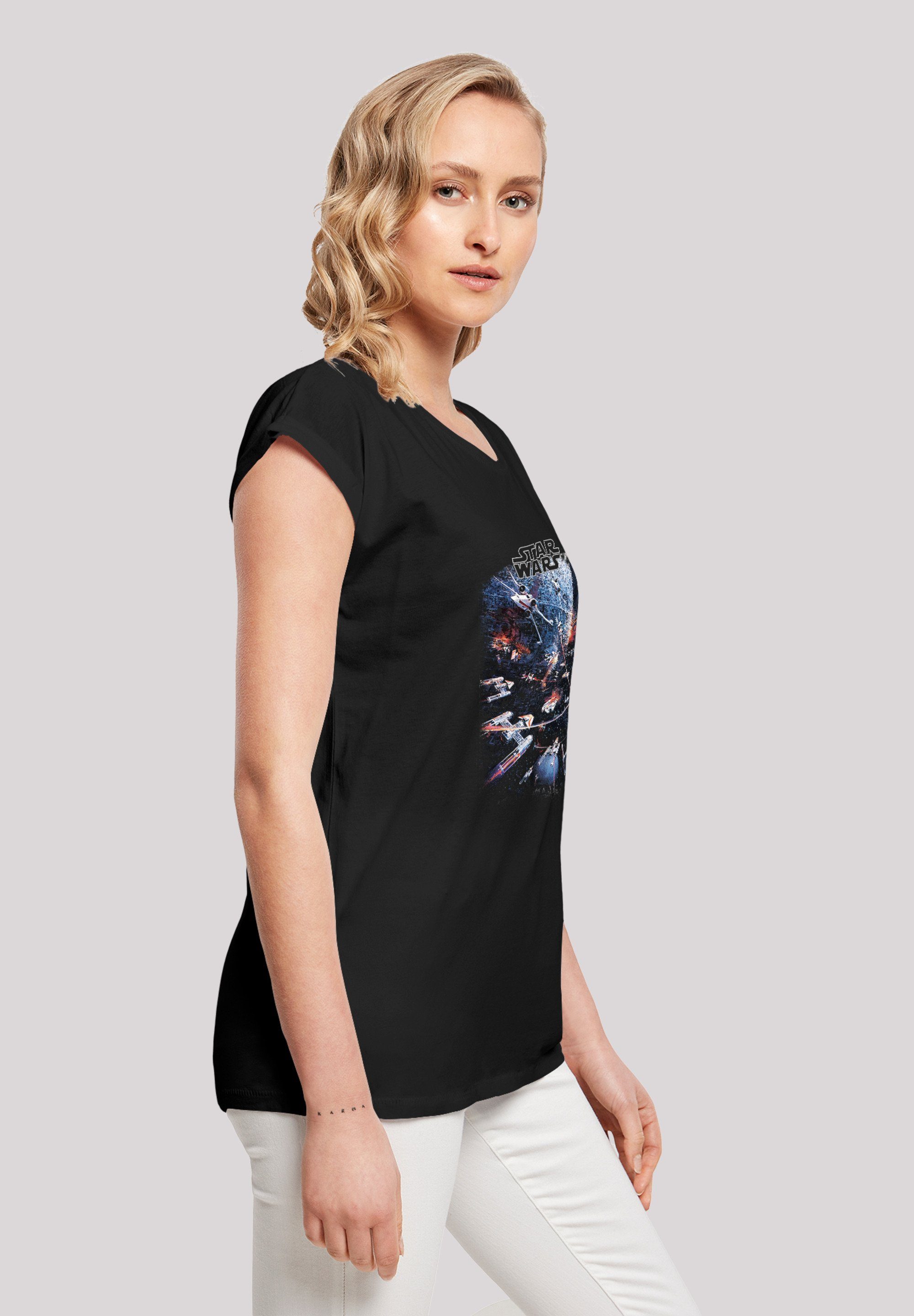 Star (1-tlg) Tee Shoulder Kurzarmshirt Universe- F4NT4STIC Damen Extended Wars with Ladies