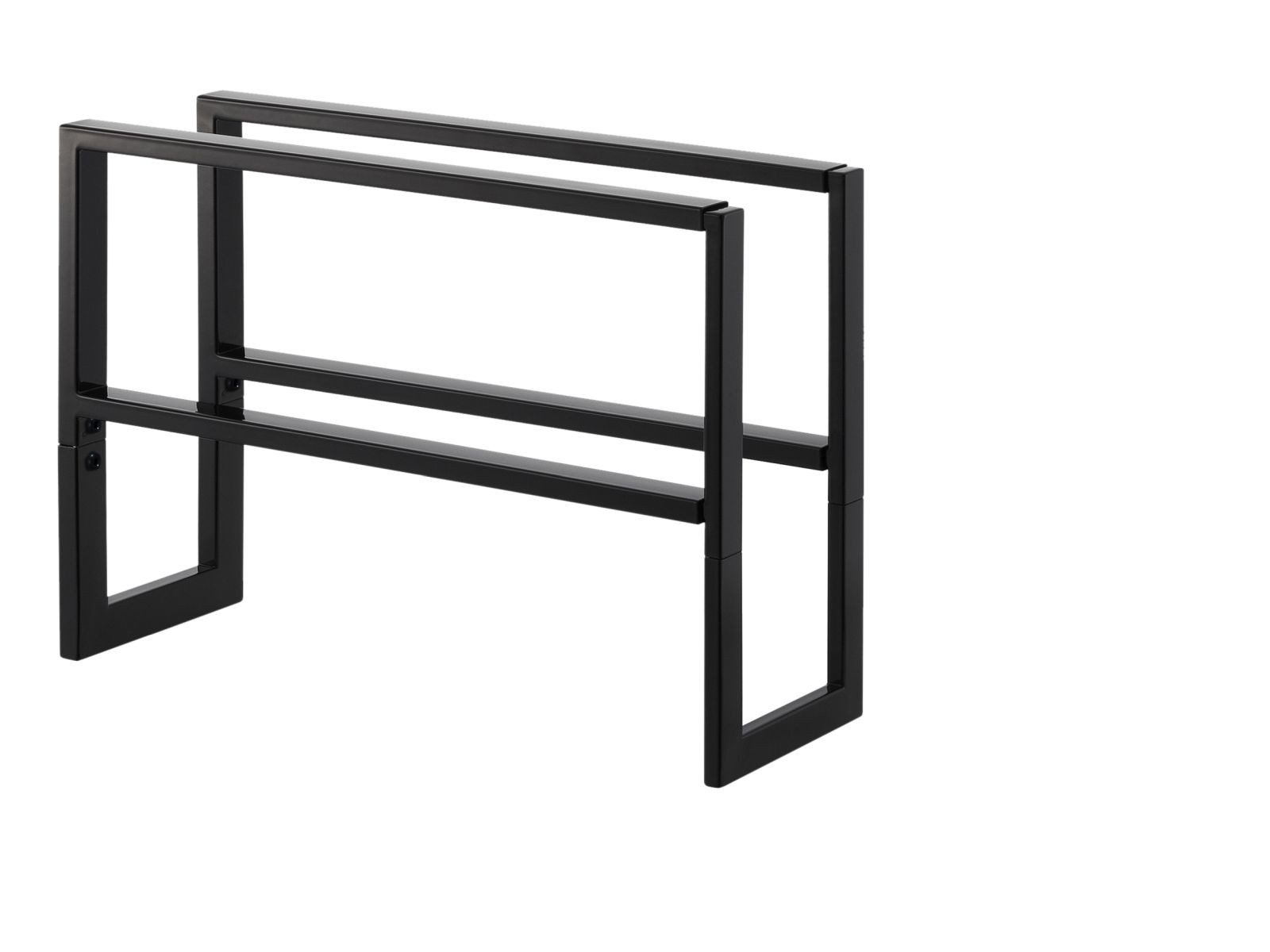 Yamazaki Schuhregal Line Metall schmal ausziehbar Schuhständer 2 Ebenen, Schuhständer, Schuhablage, mit 2 Ablagen, für 6-9 Paar, minimalistisch