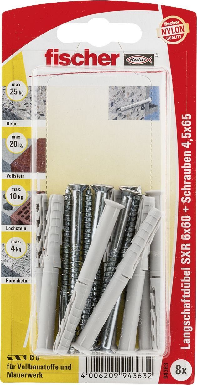 fischer Schrauben- und Dübel-Set Fischer Langschaftdübel SXR 6.0 x 60 ...